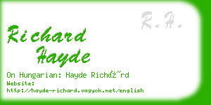 richard hayde business card